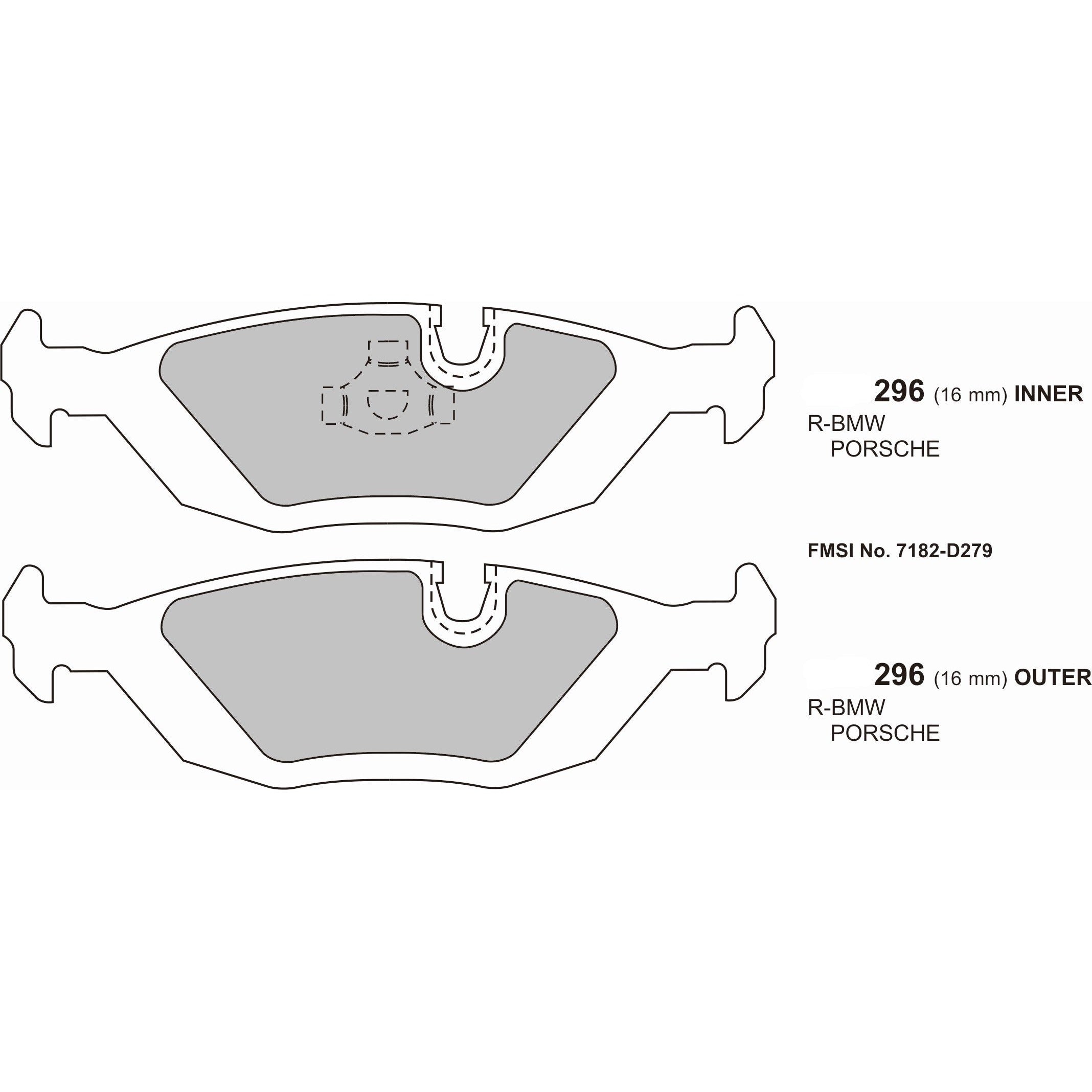 PBS ProRace Brake Pads 125.4mm x 37.6mm 0296PR - Rear