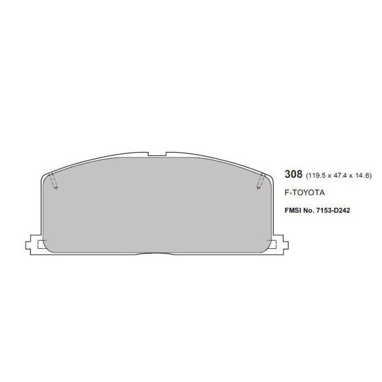 PBS ProTrack Brake Pads 119.7mm x 47.3mm 0308PT - Front