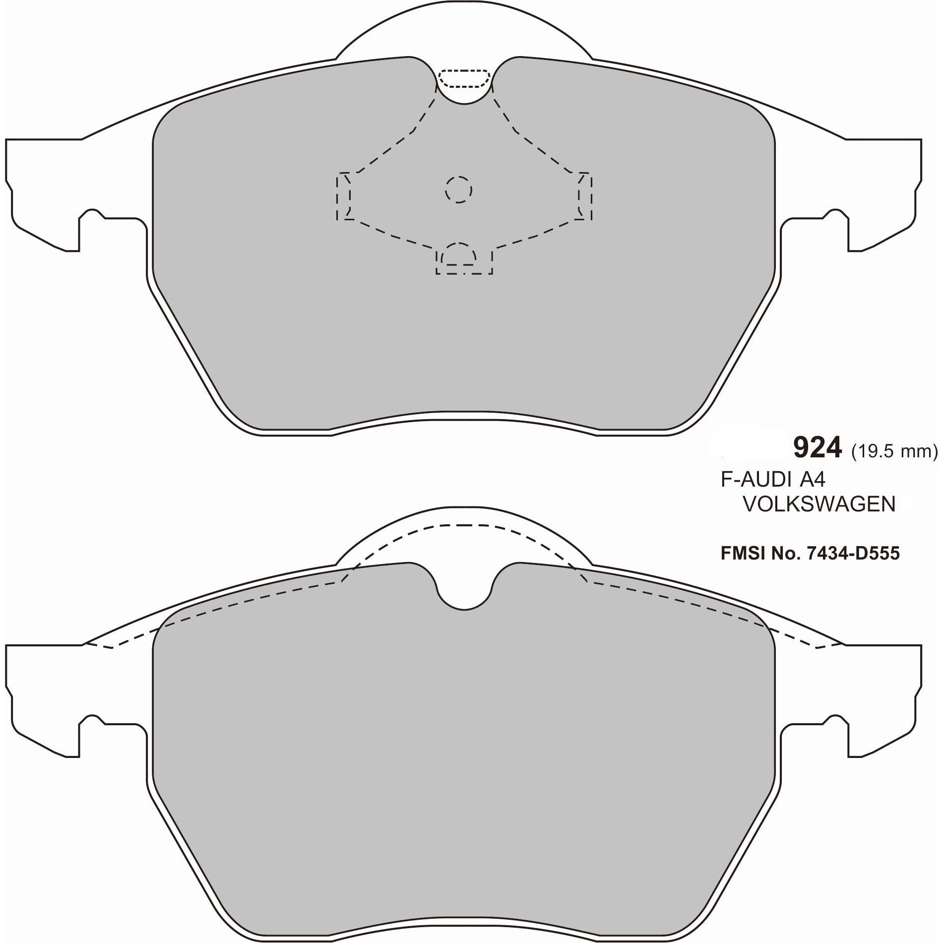 PBS ProRace Brake Pads 156.3mm x 74mm 0924PR - Front