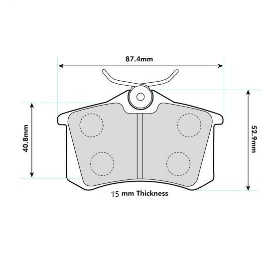 PBS ProTrack Brake Pads 87mm x 53mm 0974PT - Rear