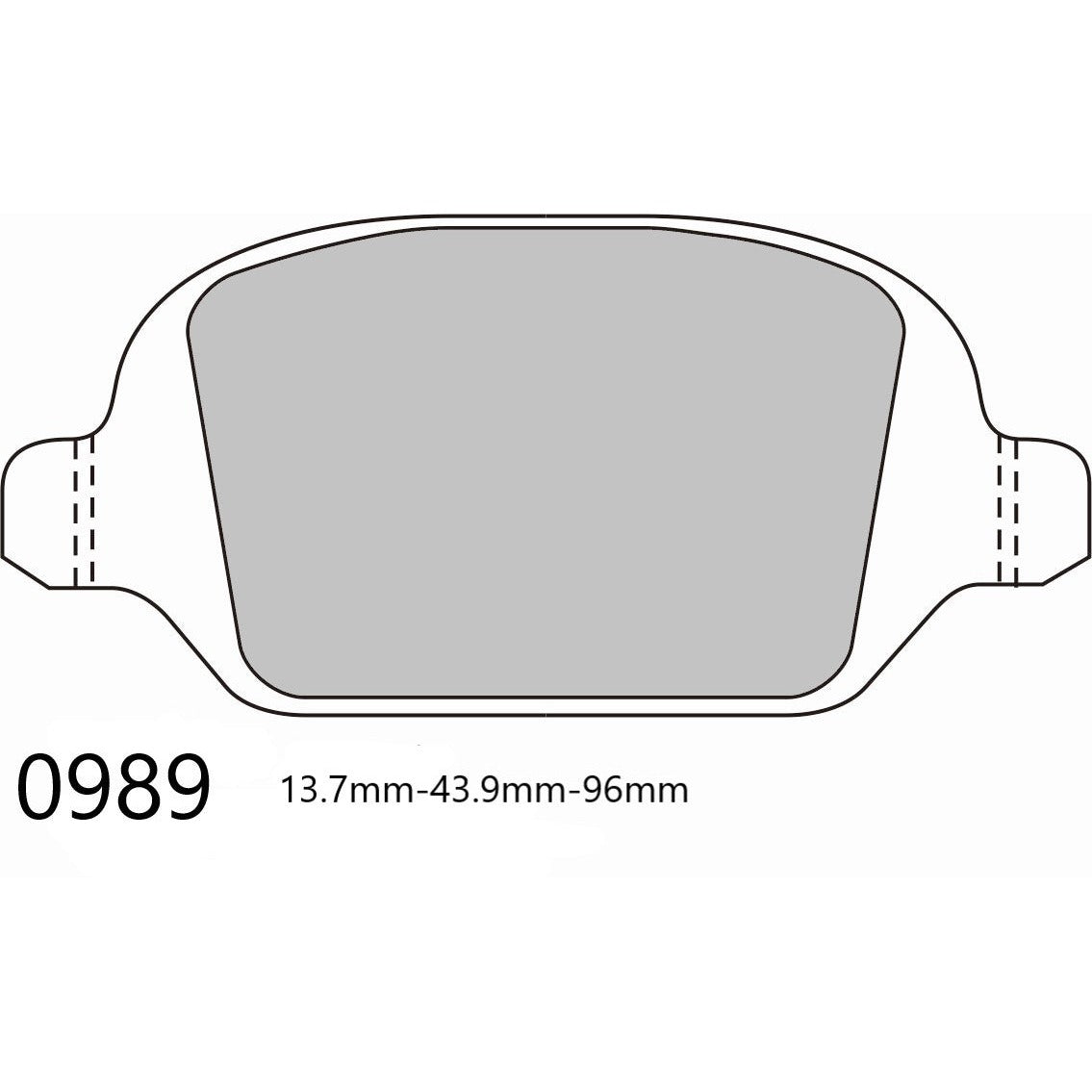 PBS ProTrack Brake Pads 95.6mm x 43.9mm 0989PT - Rear