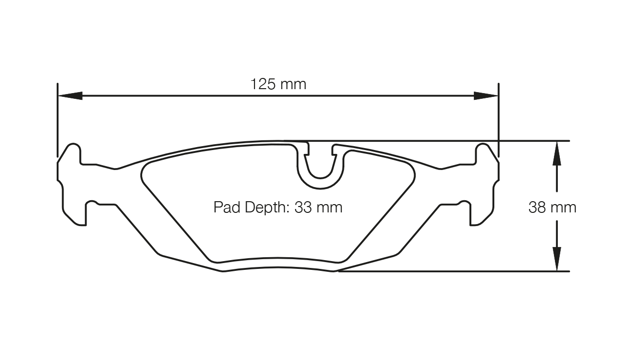 PAGID RSL 19 Brake Pads 125mm x 38mm E114119010 - Rear