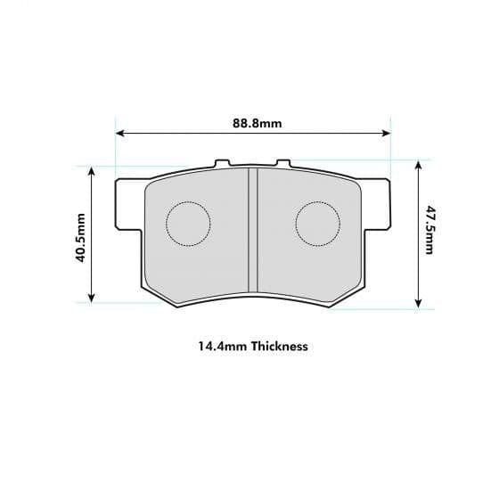 PBS ProTrack Brake Pads 89mm x 47.5mm 1142PT - Rear