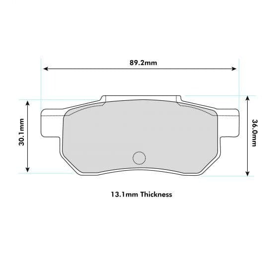 PBS ProTrack Brake Pads 88.8mm x 35.1mm 1163PT - Rear