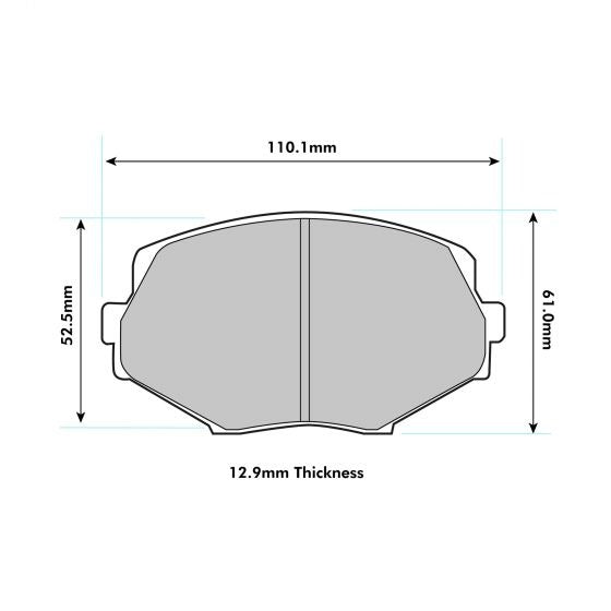 PBS ProRace Brake Pads 110.3mm x 57.2mm 1282PR - Front