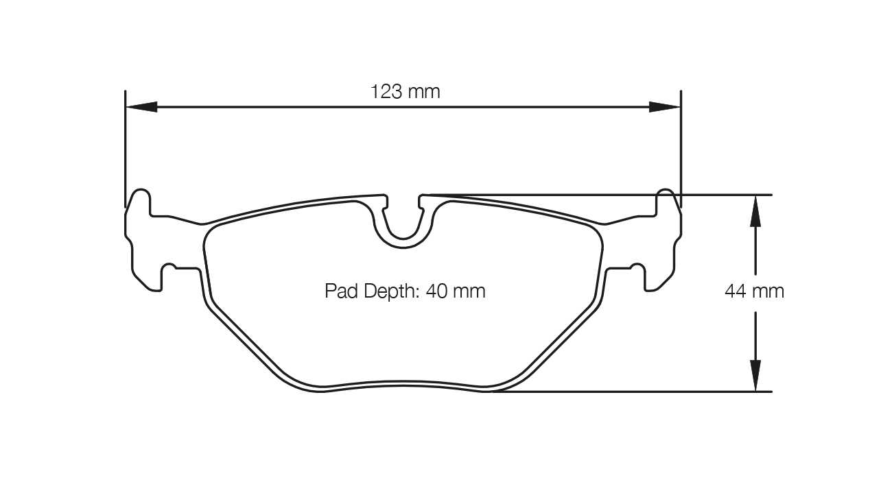 Pagid RS 42 Brake Pads 123mm x 44mm E128542010 - Rear
