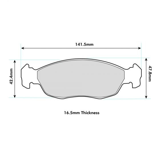 PBS ProTrack Brake Pads 141.3mm x 47.2mm 1339PT - Front