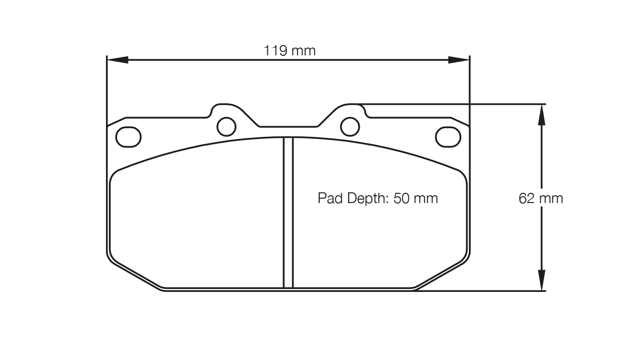 PAGID RSL 1 Brake Pads 119mm x 74mm S1406L01001 - Front