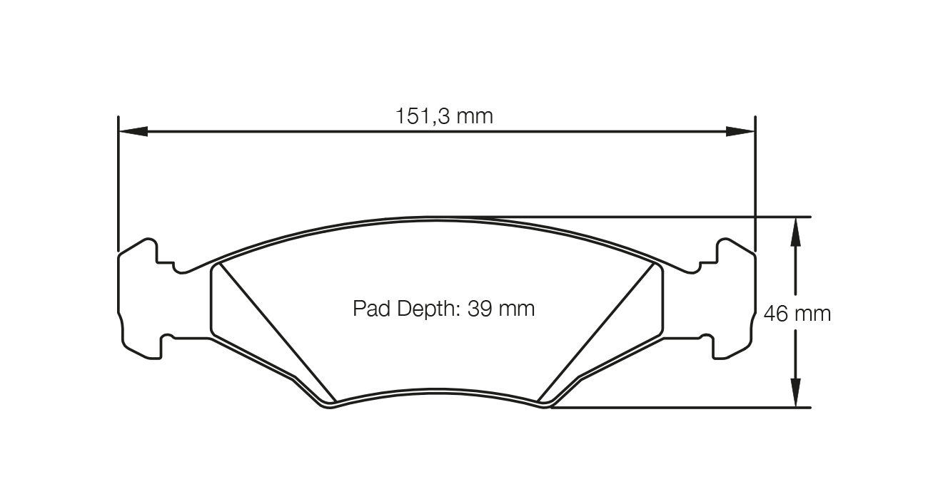 Pagid RS 42 Brake Pads 151.3mm x 46mm E482342010 - Front
