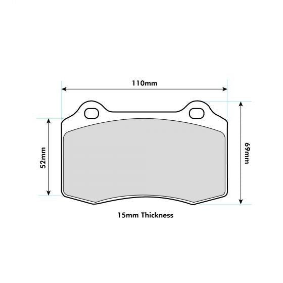 PBS ProRace Brake Pads 109.8mm x 69.3mm 8003PR - Rear