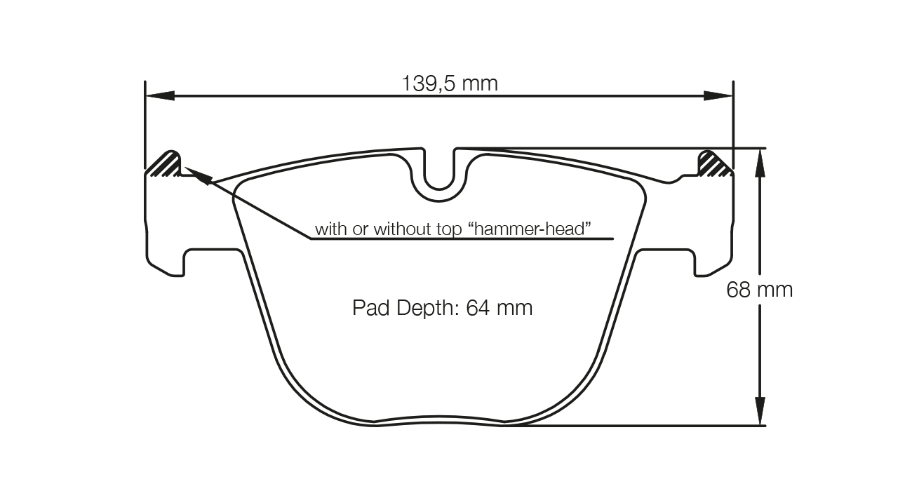 PAGID RSL 1 Brake Pads 139.5mm x 68mm S8021L01001 - Rear