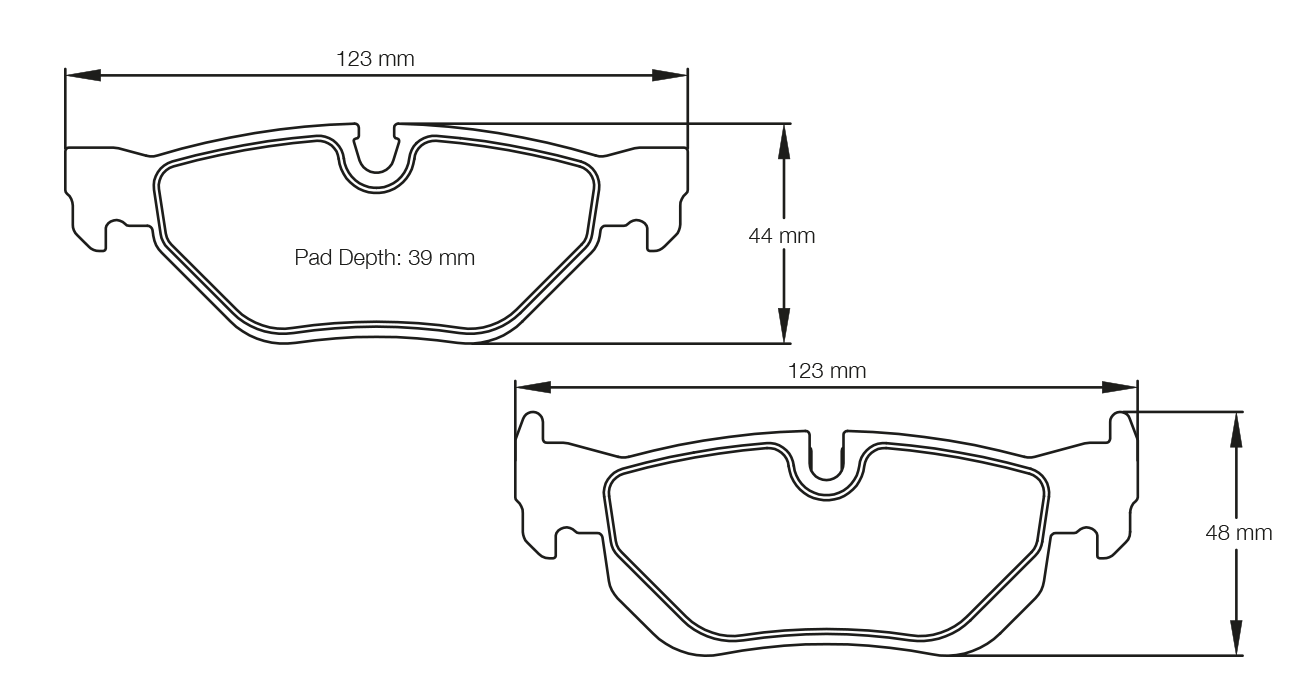PAGID RSL 29 Brake Pads 123mm x 48mm E8035R2901 - Rear