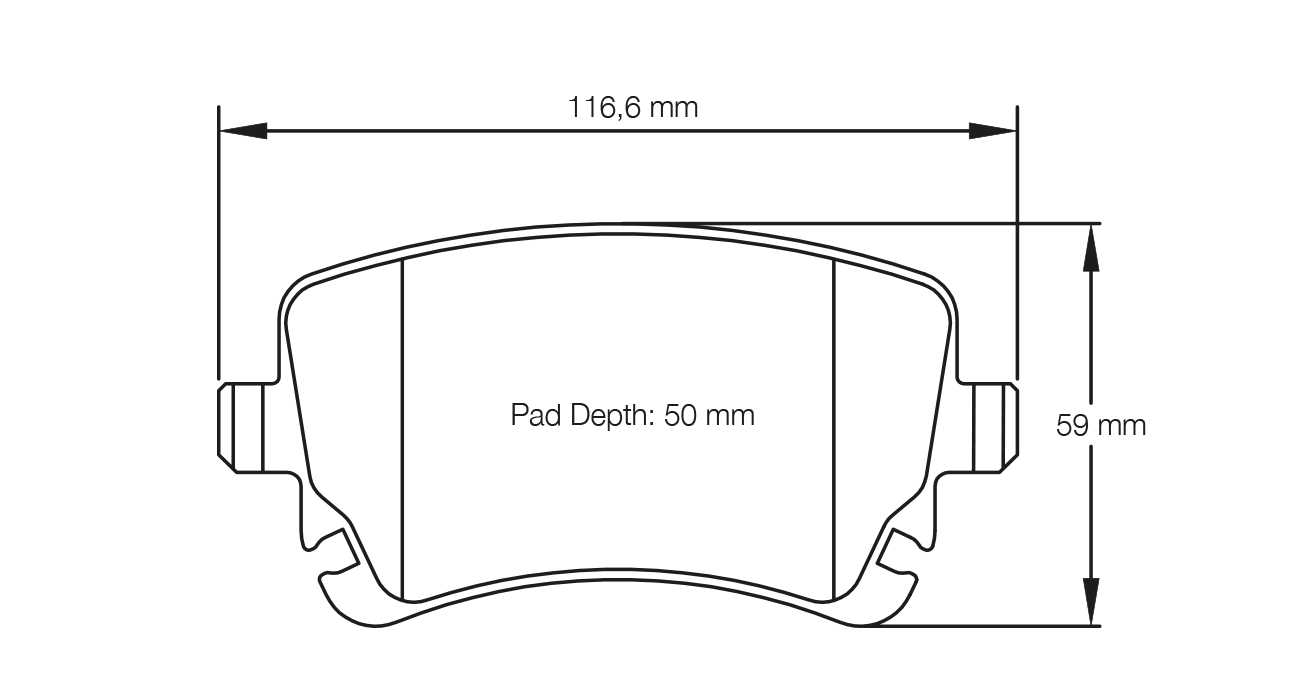 PAGID RSL 19 Brake Pads 116.6mm x 59mm E8039R1901 - Rear
