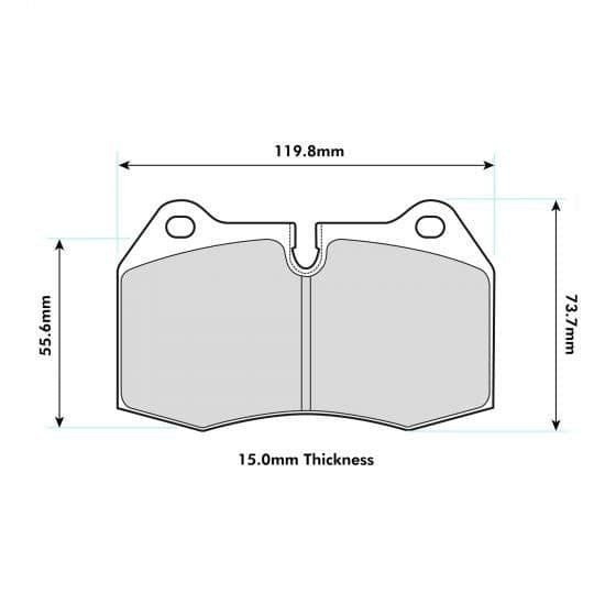 PBS ProRace Brake Pads 119.8mm x 73.6mm 8071PR - Front