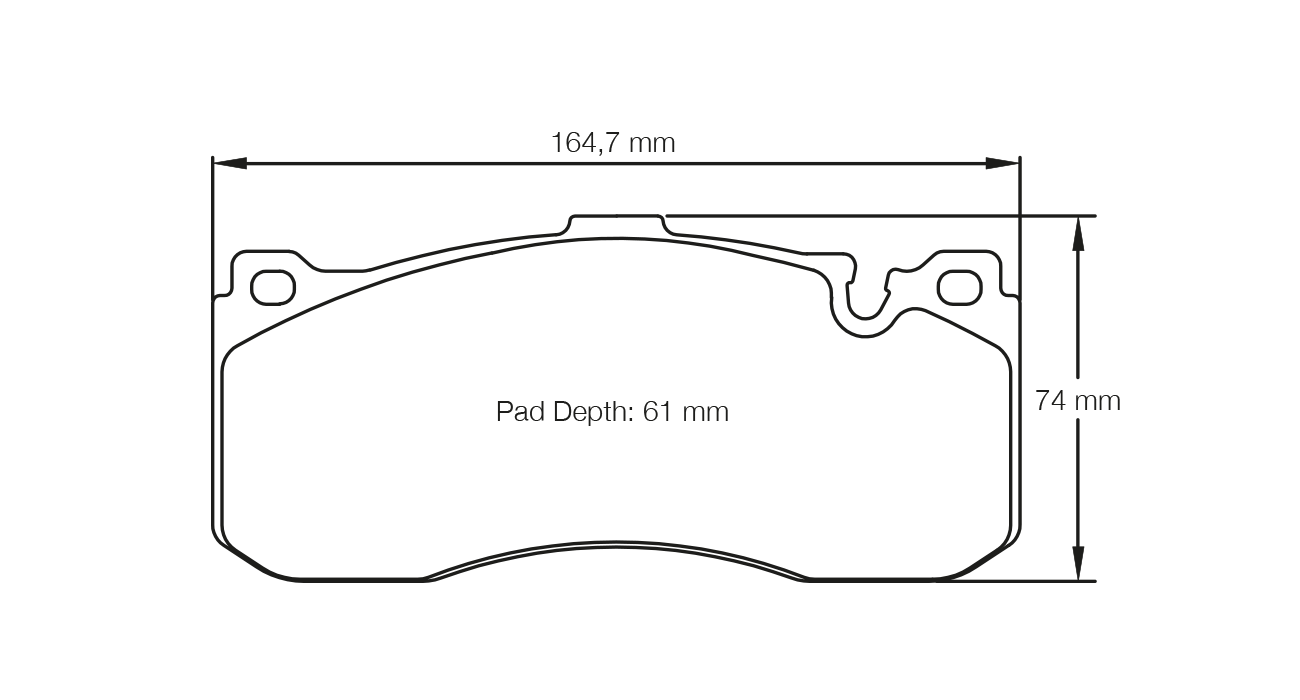 PAGID RSL 1 Brake Pads 164.7mm x 74mm S8084L01001 - Front