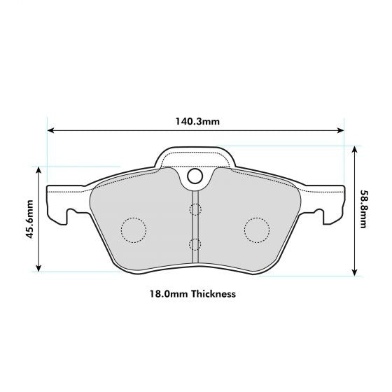 PBS ProTrack Brake Pads 140.2mm x 60.1mm 8138PT - Front