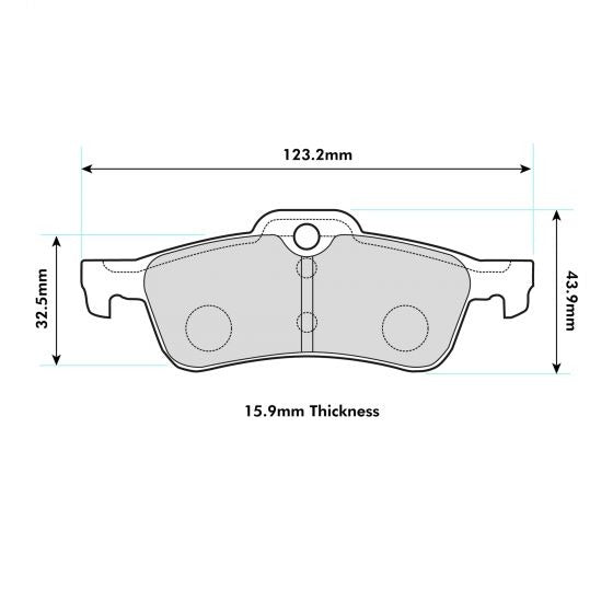 PBS ProRace Brake Pads 123mm x 43.6mm 8139PR - Rear