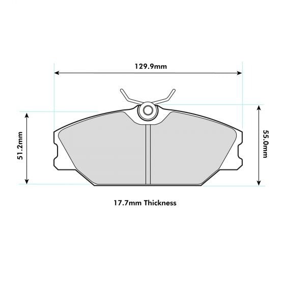 PBS ProTrack Brake Pads 130mm x 55.7mm 8193PT - Front