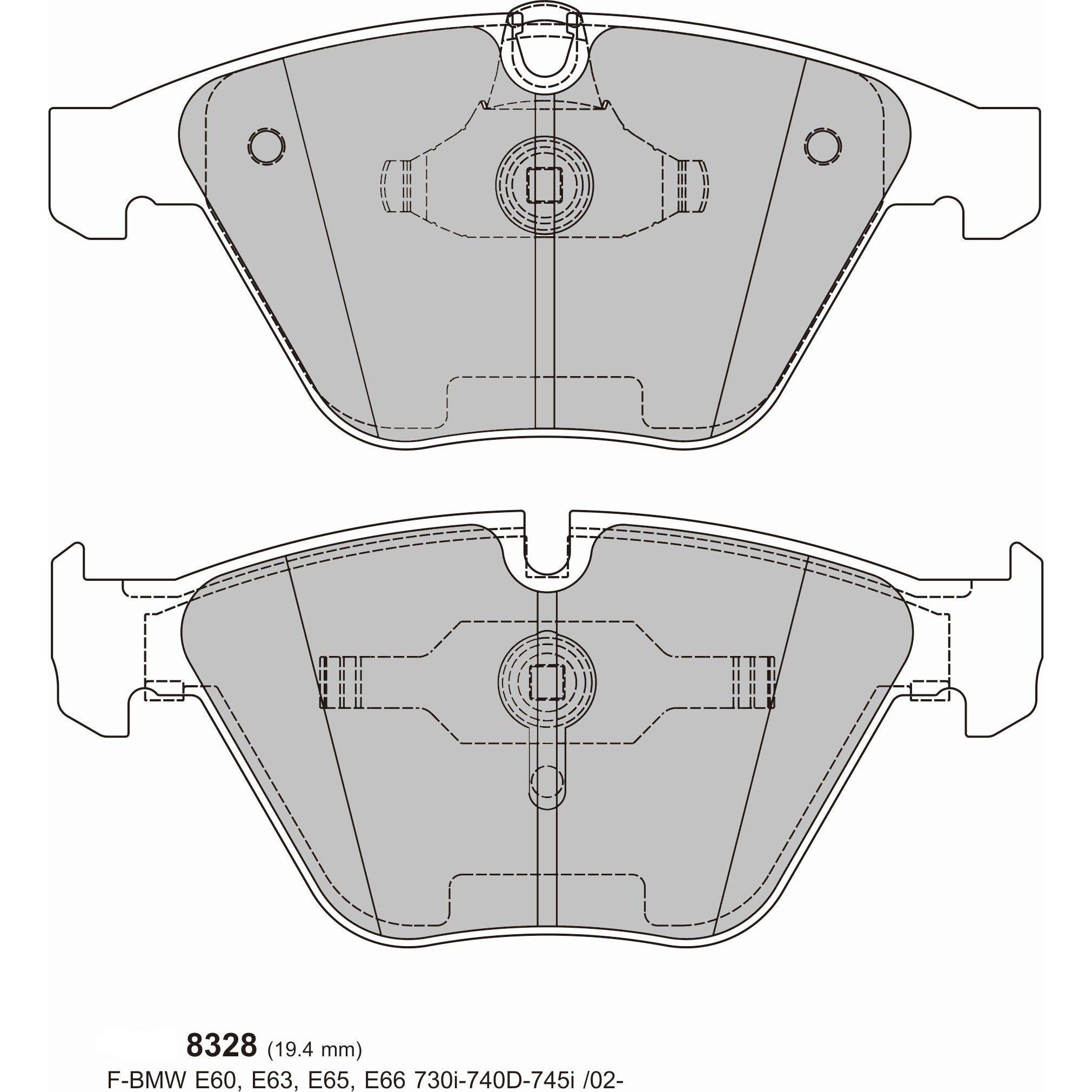 PBS ProRace Brake Pads 155.3mm x 68.3mm 8328PR - Front