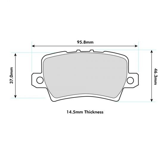 PBS ProRace Brake Pads 95.5mm x 46.4mm 8417PR - Rear