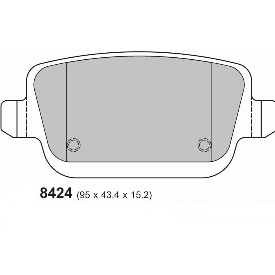 PBS ProRace Brake Pads 95.2mm x 43.2mm 8424PR - Rear