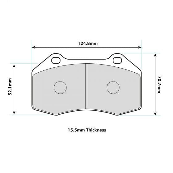 PBS ProRace Brake Pads 124.8mm x 70.8mm 8541PR - Front
