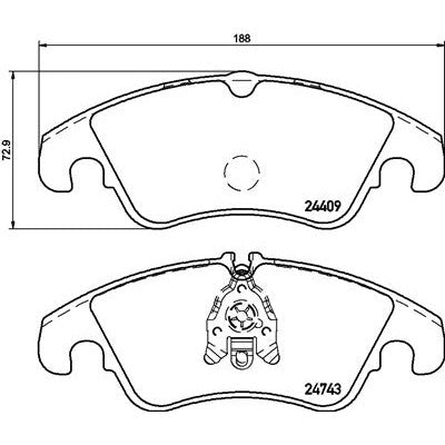 PBS ProTrack Brake Pads 188.2mm x 73.5mm 8572PT - Front