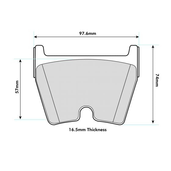 PBS ProRace Brake Pads 95.4mm x 74.3mm 8580PR