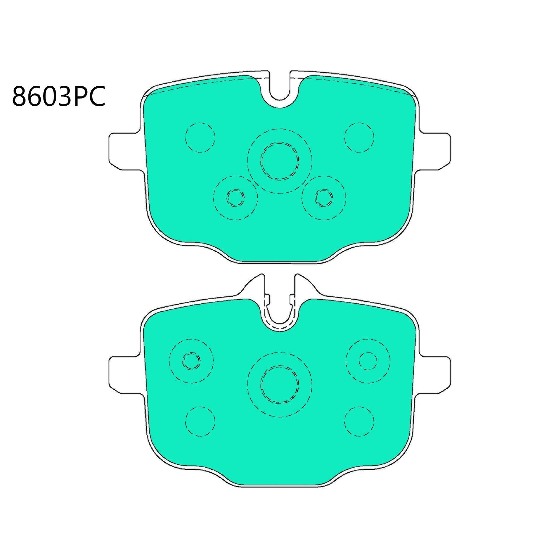 PBS ProTrack Brake Pads 116.2mm x 74.5mm 8603PT - Rear