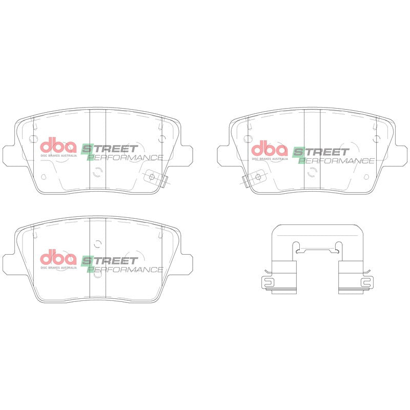 DBA Street Performance Brake Pads 112.4mm x 51.7mm DB15013SP - Rear
