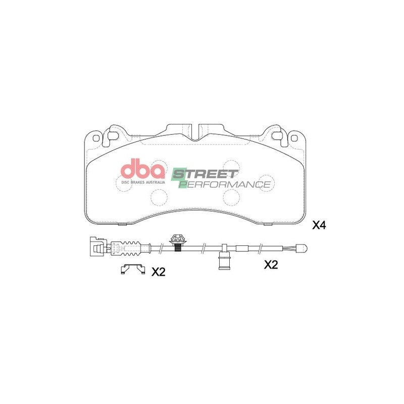 DBA Street Performance Brake Pads 190mm x 86mm DB15259SP - Front