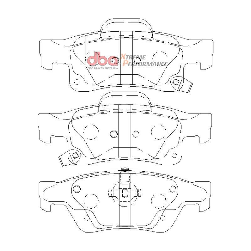 DBA Xtreme Performance Brake Pads 140.2+141.5mm x 50.8+59.4mm DB2217XP - Rear