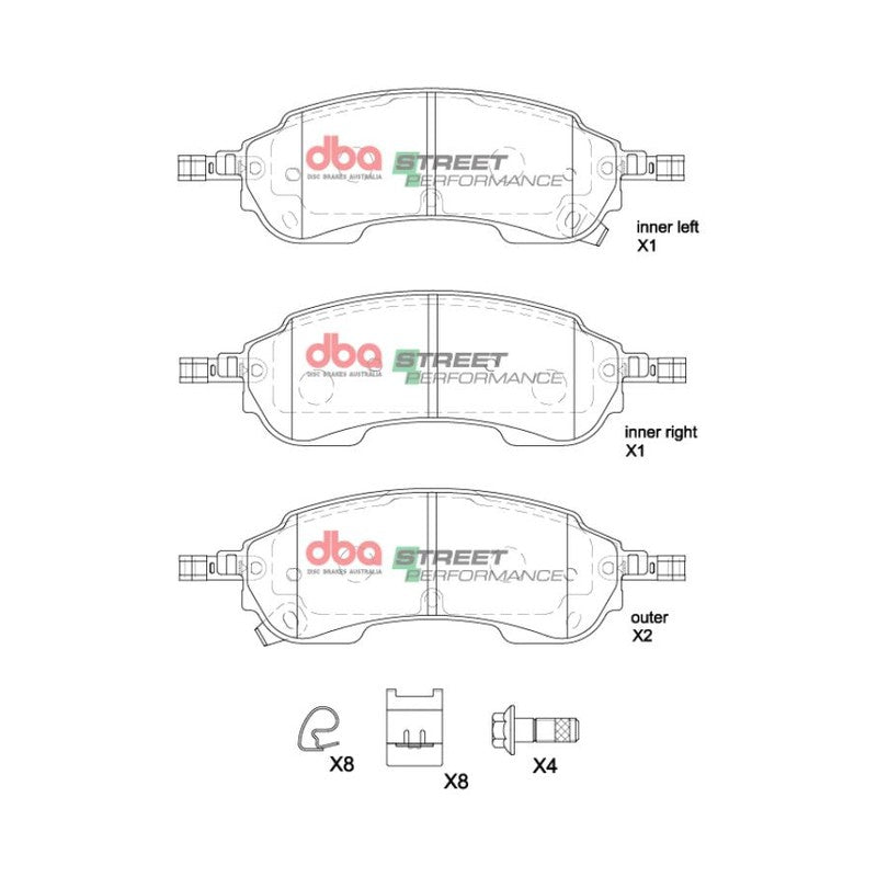 DBA Street Performance Brake Pads 147.9mm x 53.2mm DB2388SP - Rear