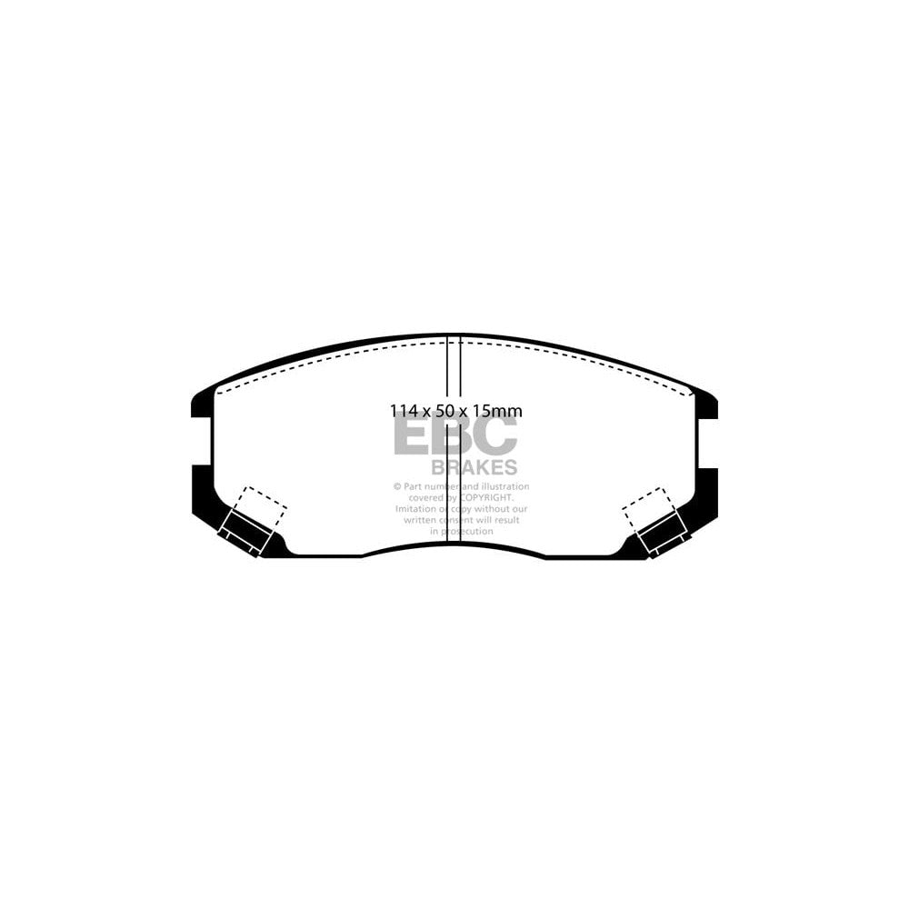 EBC Greenstuff 2000 Brake Pads 114mm x 50mm DP21063 - Front