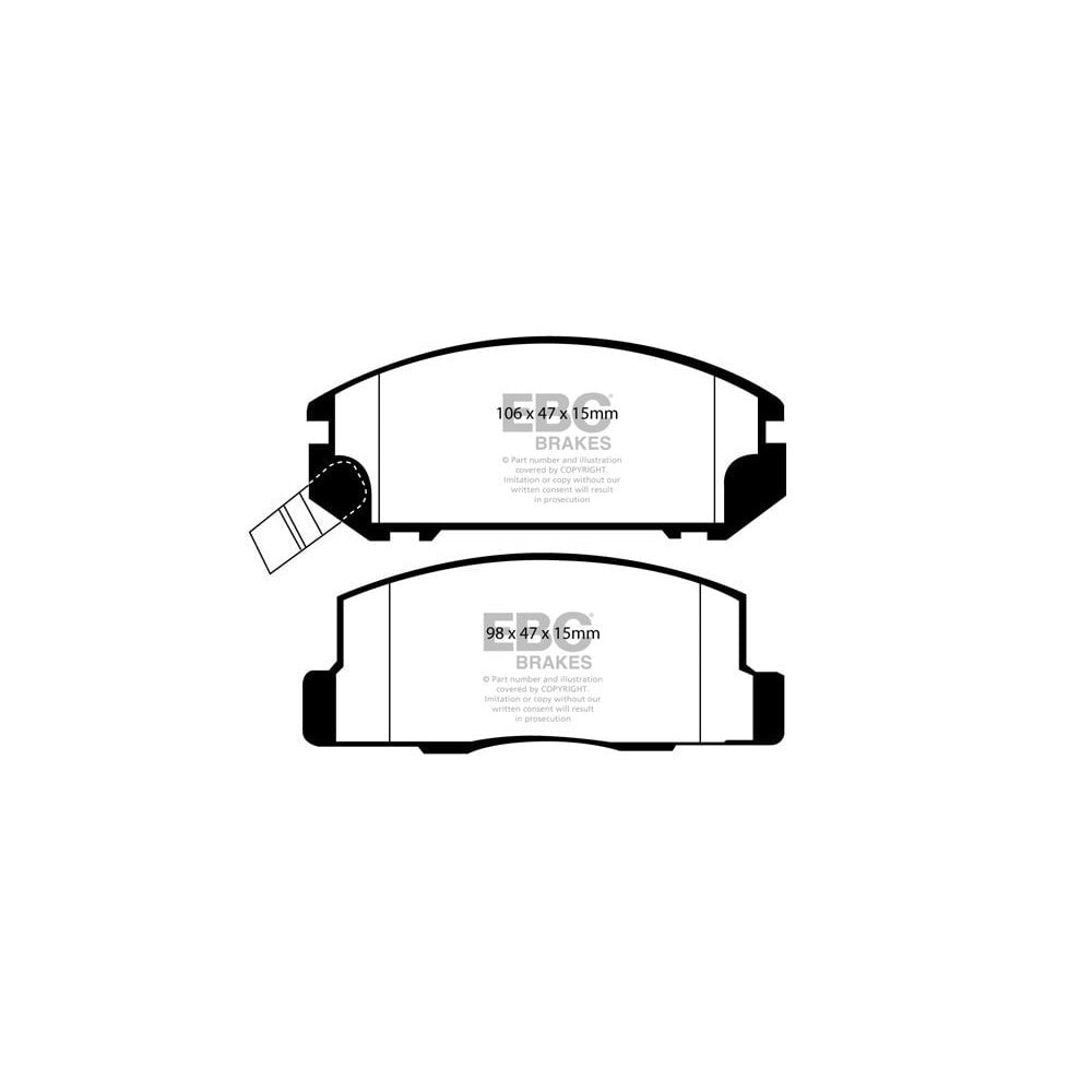 EBC Yellowstuff Brake Pads 106mm x 47mm DP41107R - Rear