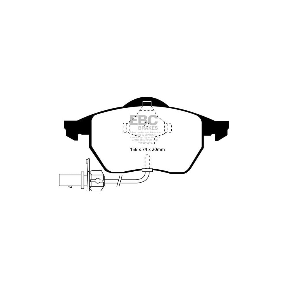 EBC Redstuff Brake Pads 156mm x 74mm DP31114C - Front