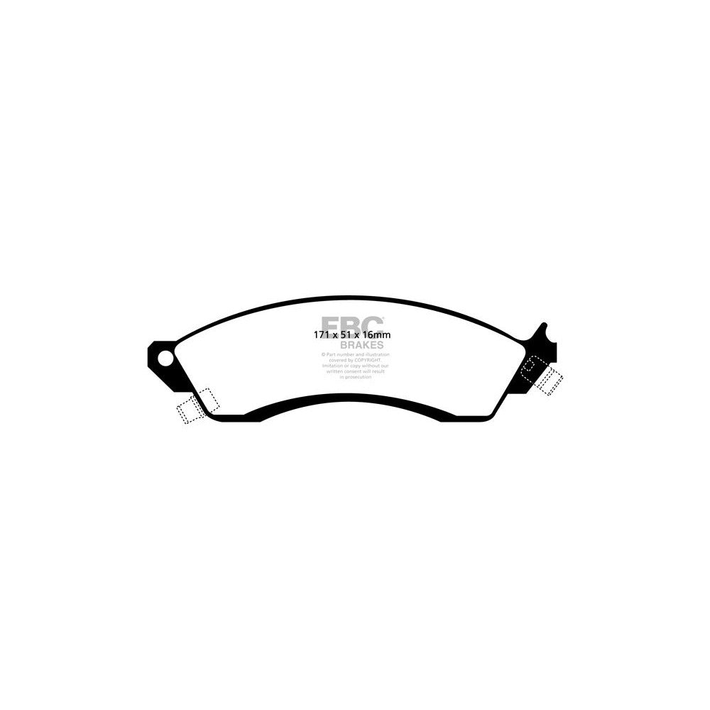 EBC Redstuff Brake Pads 171mm x 51mm DP31131C - Front