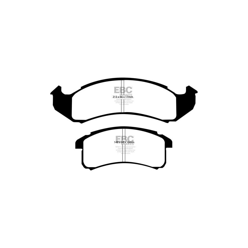 EBC Greenstuff 2000 Brake Pads 148mm x 68mm DP21142 - Front