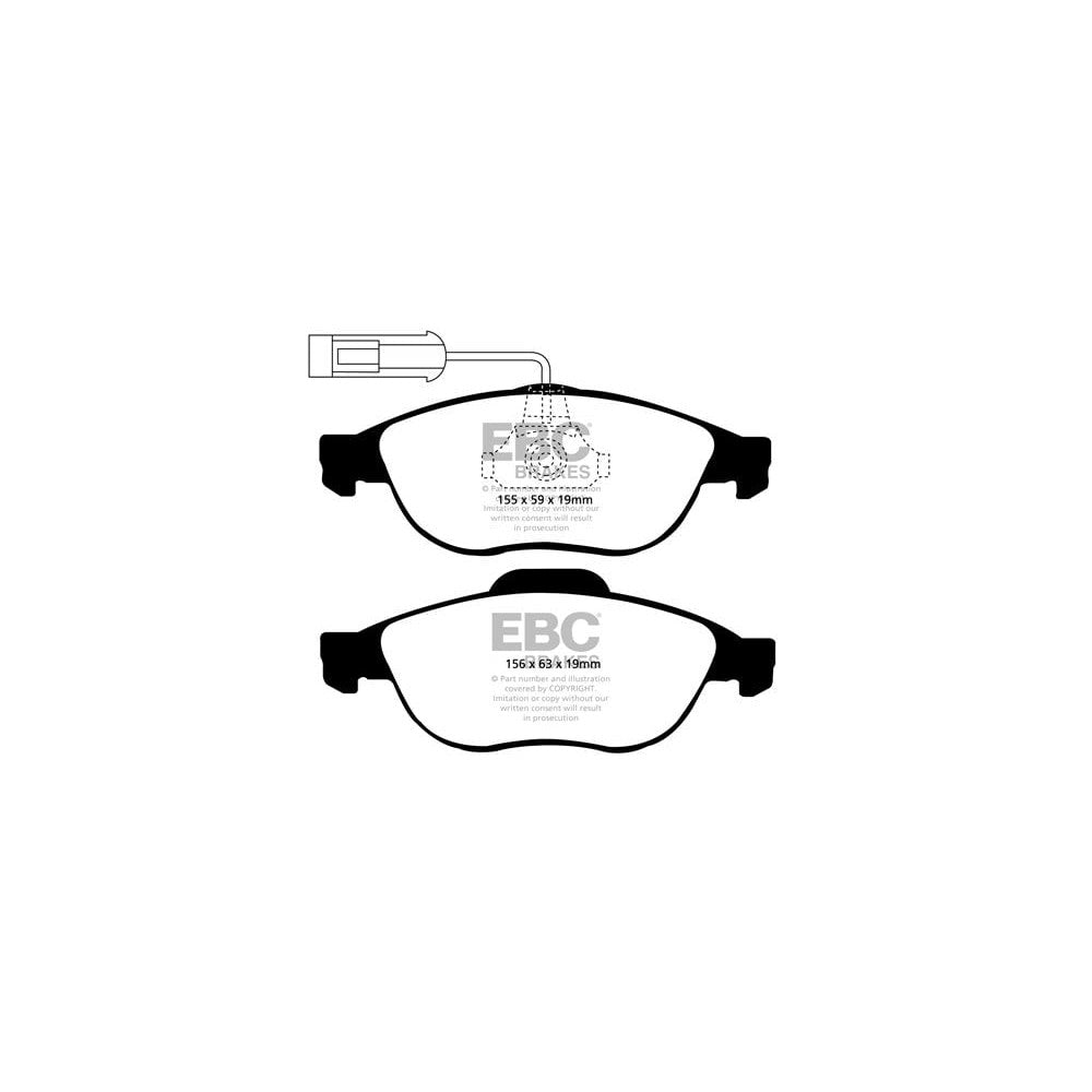 EBC Yellowstuff Brake Pads 155mm x 59mm DP41153R - Front