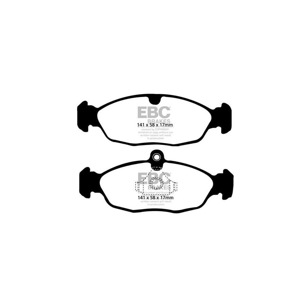 EBC Yellowstuff Brake Pads 141mm x 58mm DP41198R - Rear