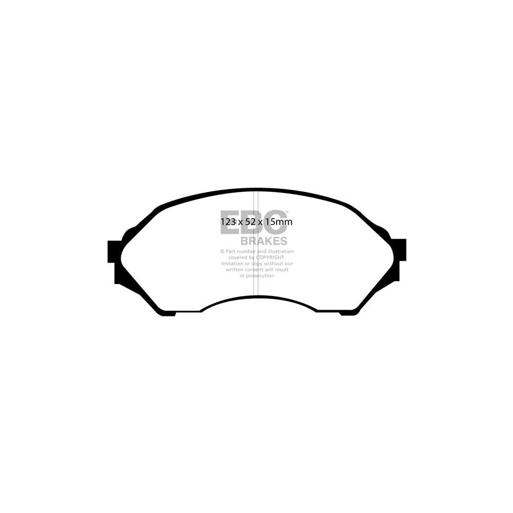 EBC Greenstuff 2000 Brake Pads 123mm x 52mm DP21302 - Front