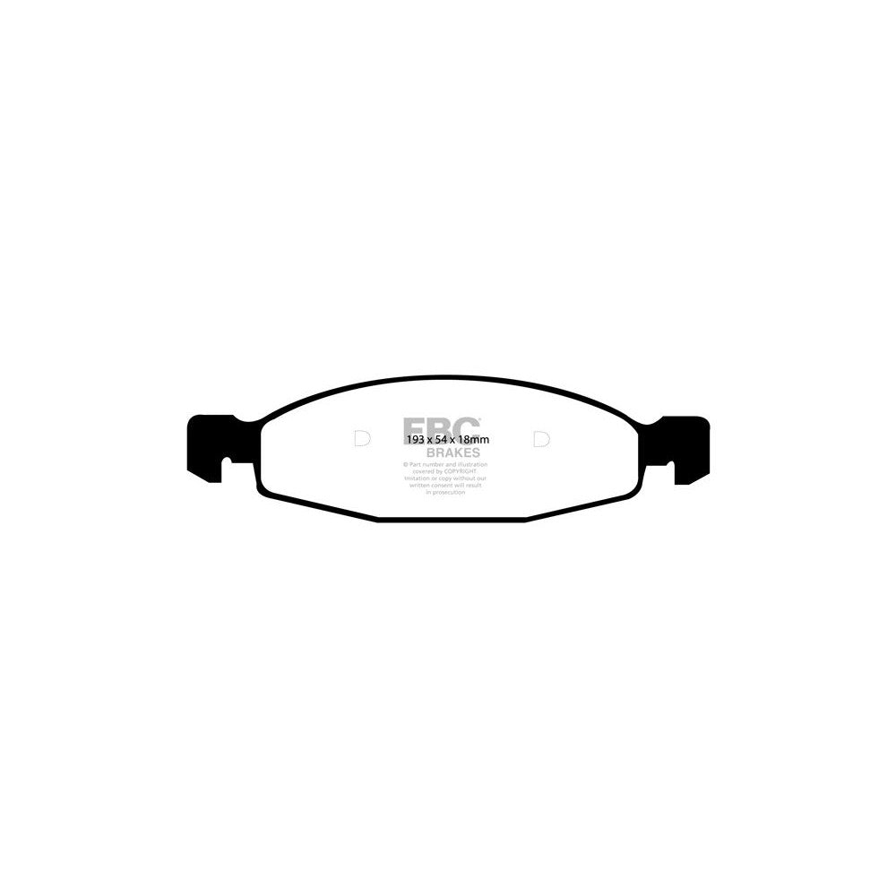 EBC Yellowstuff Brake Pads 193mm x 54mm DP41312R - Front