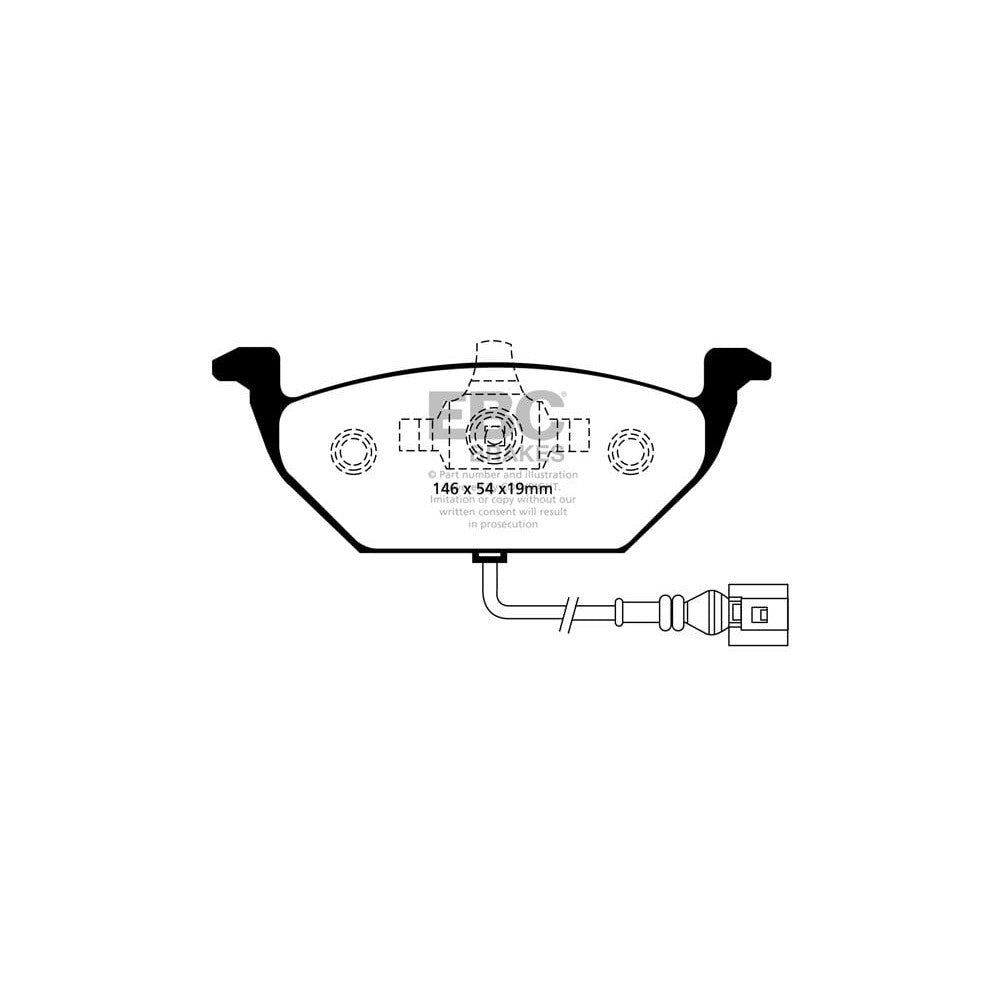 EBC Redstuff Brake Pads 146mm x 54mm DP31329C - Front