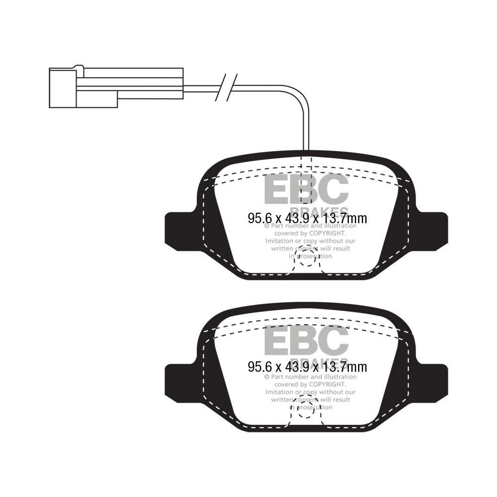 EBC Ultimax Brake Pads 95mm x 43mm DP1338/2 - Rear