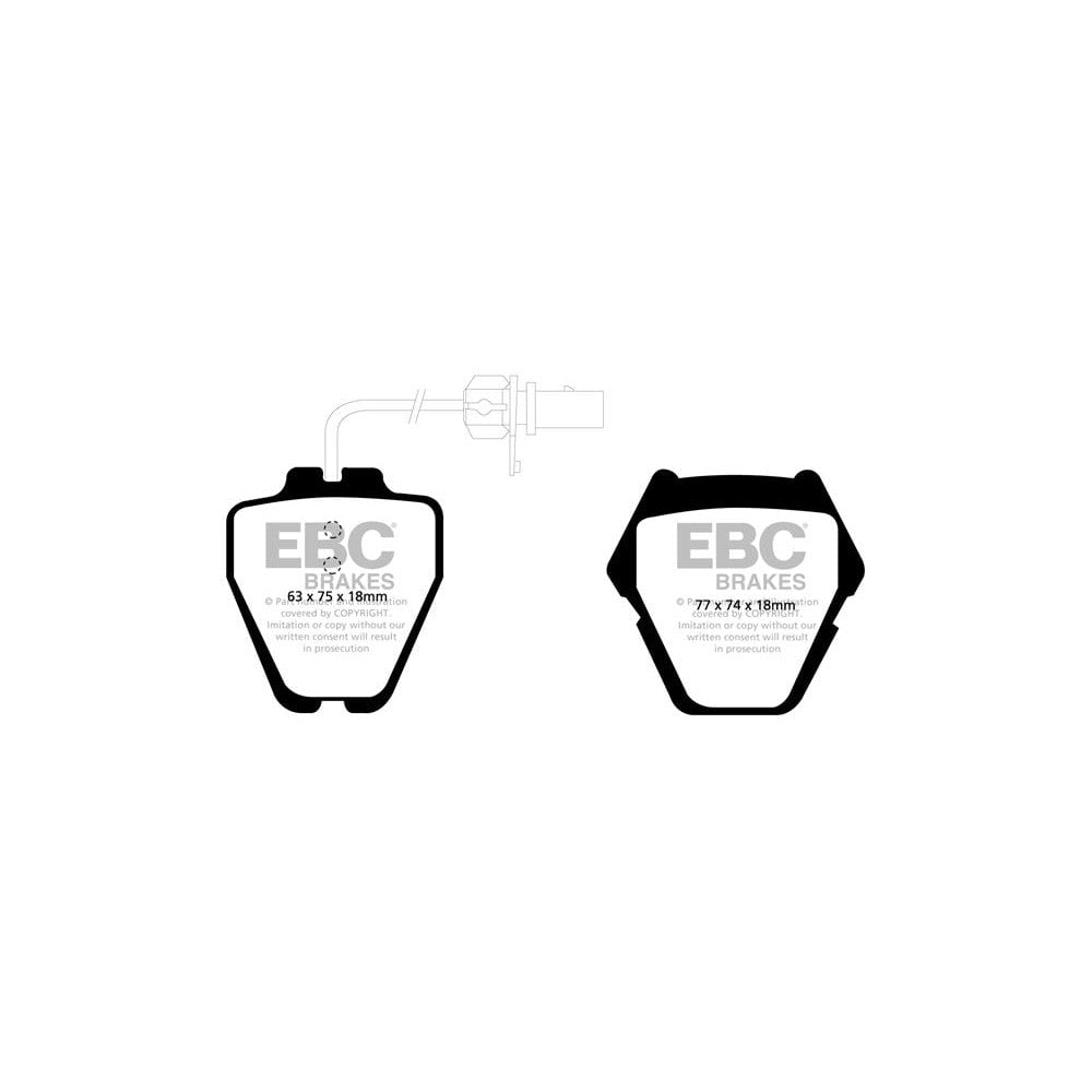 EBC Greenstuff 2000 Brake Pads 77mm x 74mm DP21348 - Front