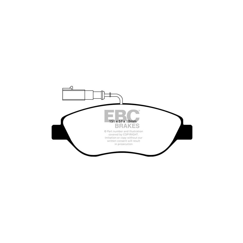 EBC Greenstuff 2000 Brake Pads 151mm x 57mm DP21382/2 - Front