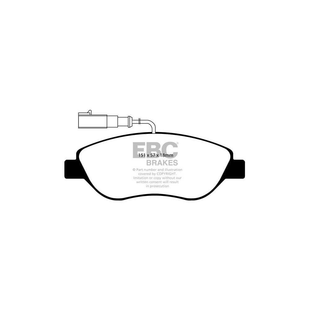 EBC Greenstuff 2000 Brake Pads 151mm x 57mm DP21382 - Front