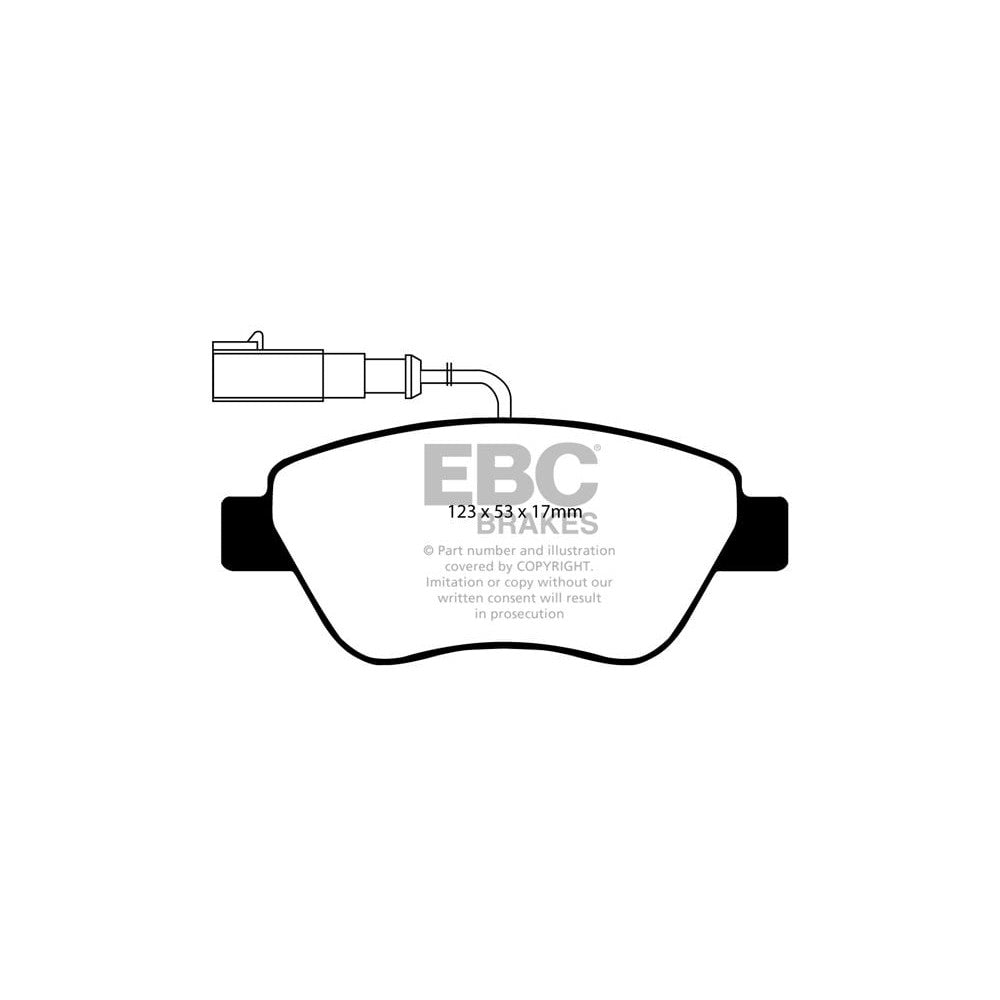 EBC Greenstuff 2000 Brake Pads 123mm x 53mm DP21384/2 - Front