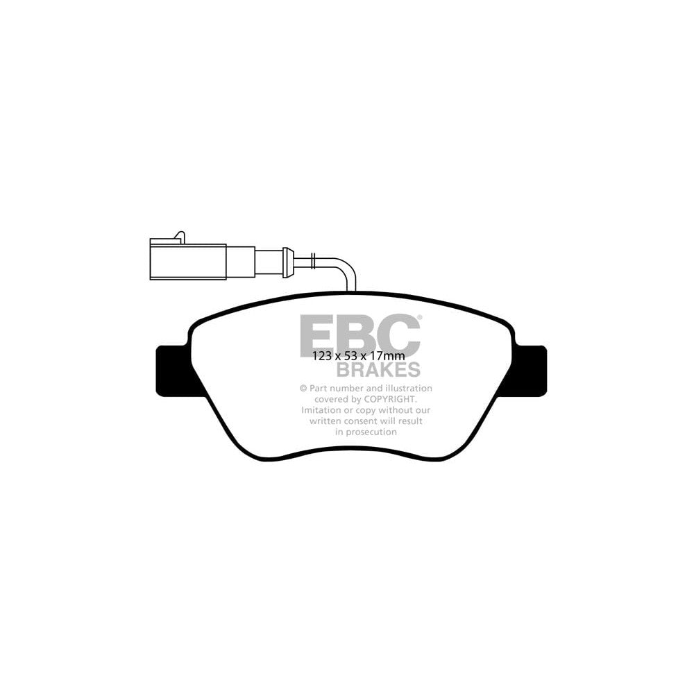 EBC Greenstuff 2000 Brake Pads 123mm x 53mm DP21384 - Front