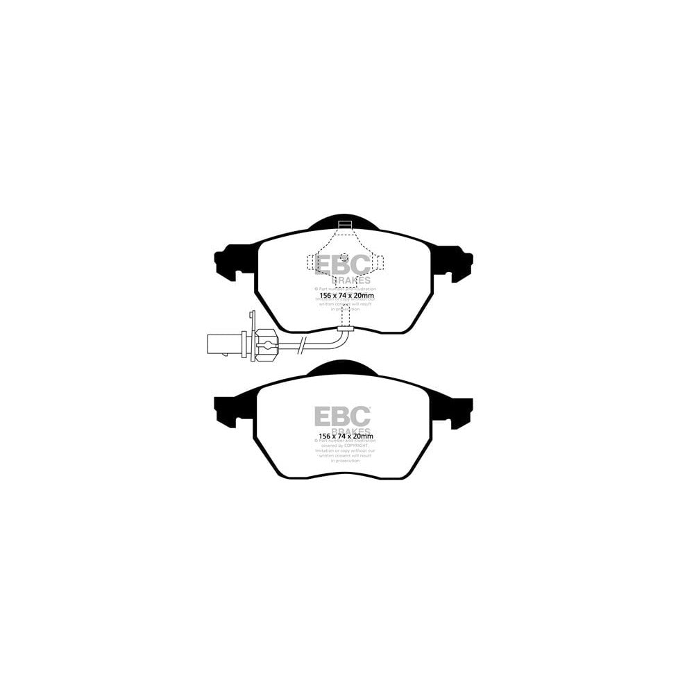 EBC Yellowstuff Brake Pads 156mm x 74mm DP41483R - Front